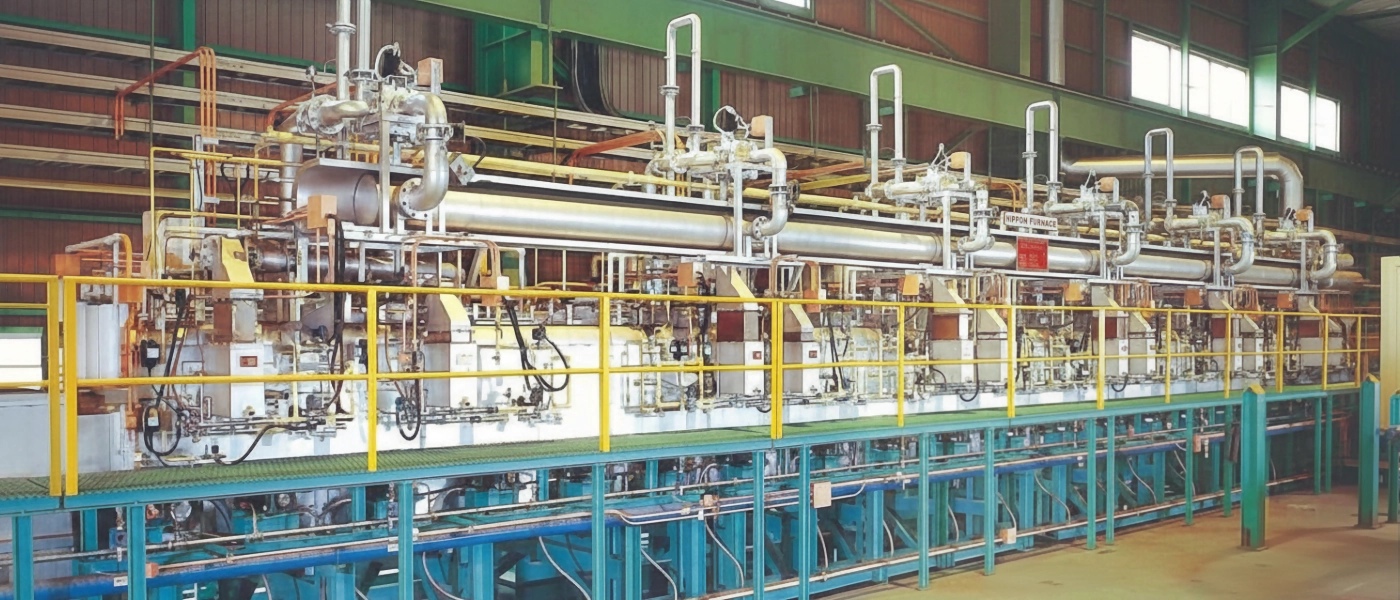 HRS-DLバーナ配備ローラーハース型熱処理炉